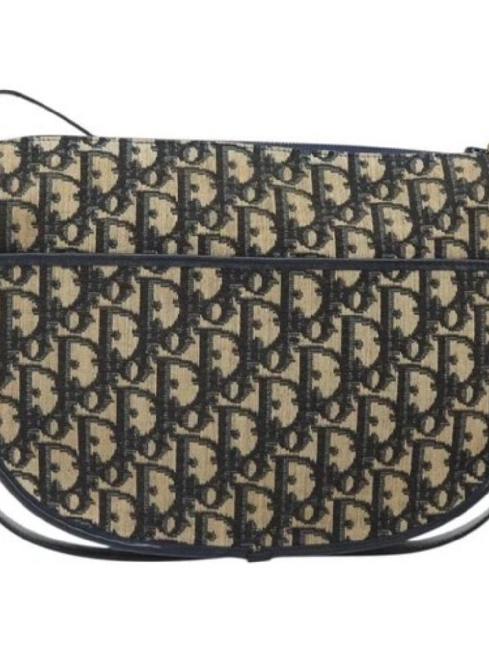 Christian Dior Trotter Canvas Shoulder Bag Navy Gold Auth 171117 - Picture 2 of 15